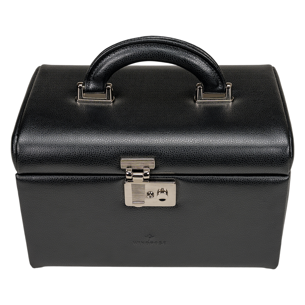 Schmuckkoffer beluga / schwarz (Leder)