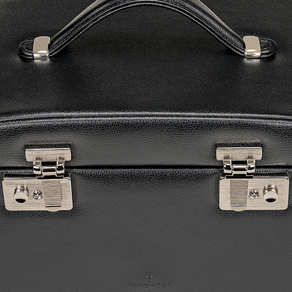 Schmuckkoffer beluga / schwarz (Leder)