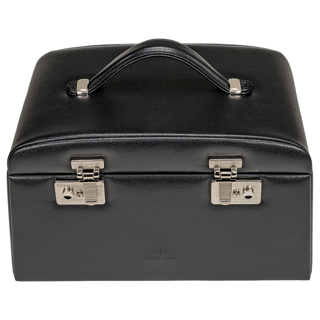 Schmuckkoffer beluga / schwarz (Leder)