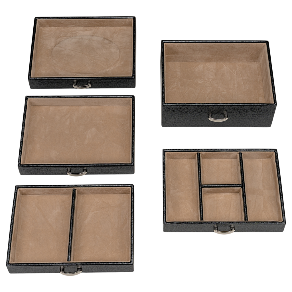 Schmuckkoffer beluga / schwarz (Leder)