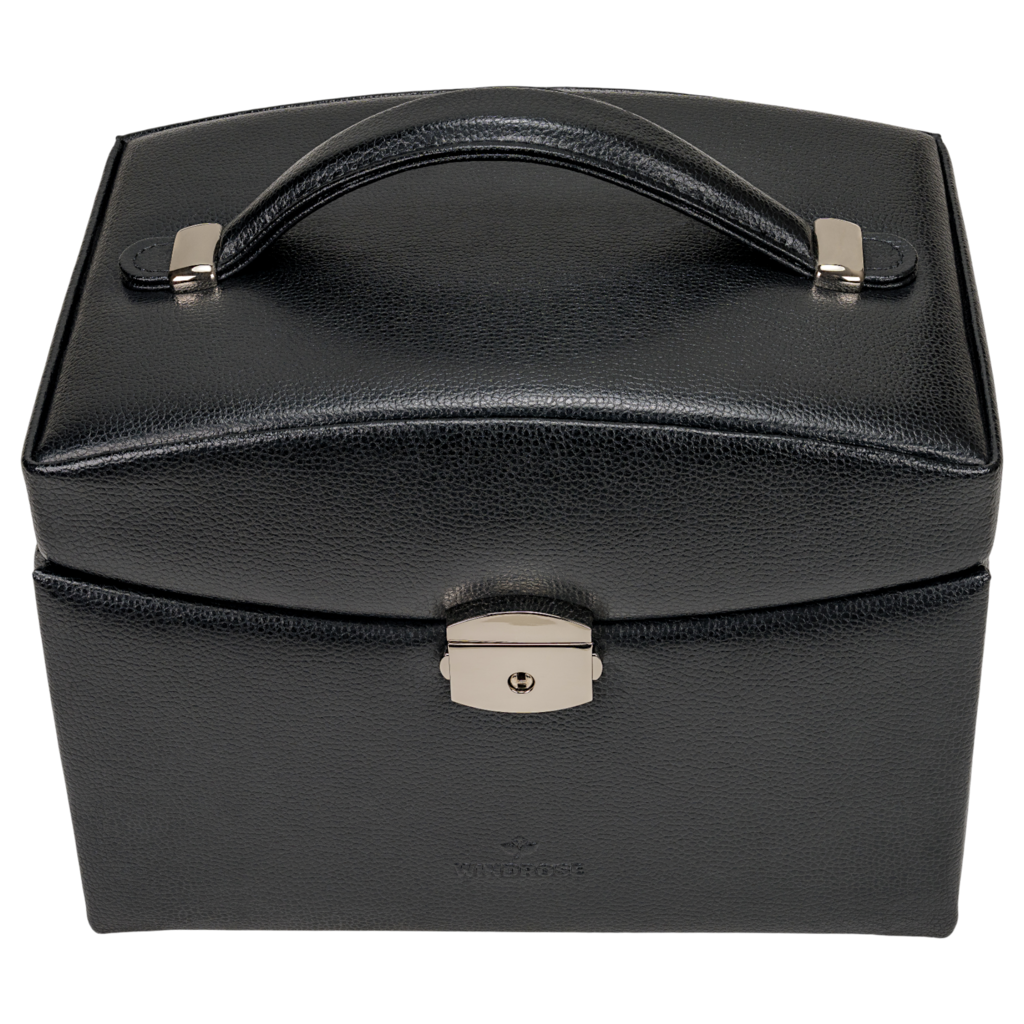 Schmuckkoffer beluga / schwarz (Leder)