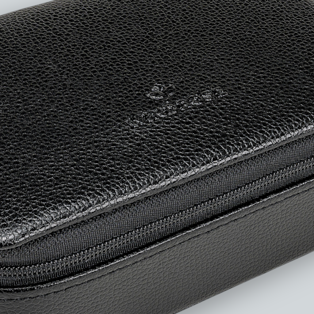 Schmuckdose beluga / schwarz (Leder)