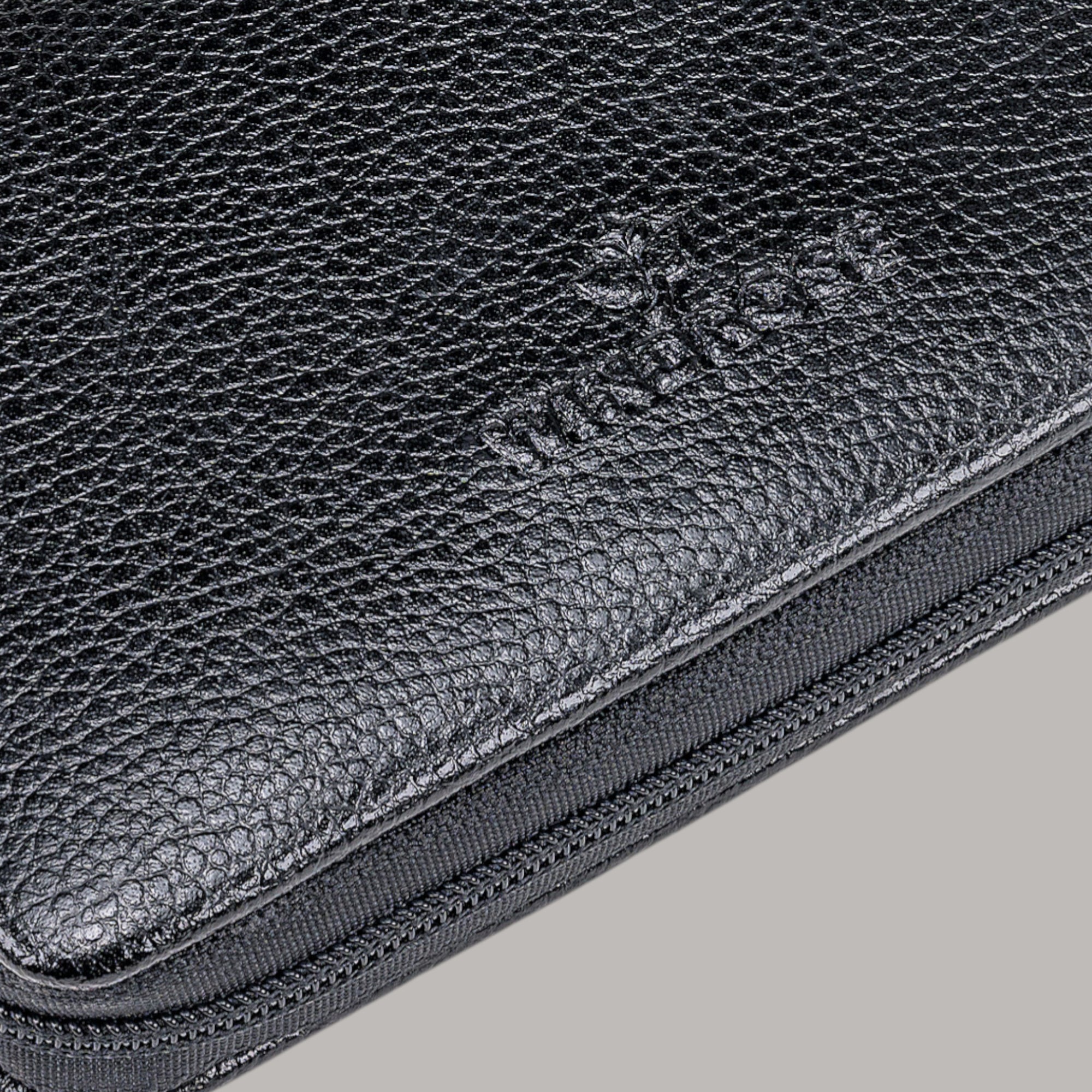 Astuccio per manicure da 6 pezzi Beluga / nero (pelle)