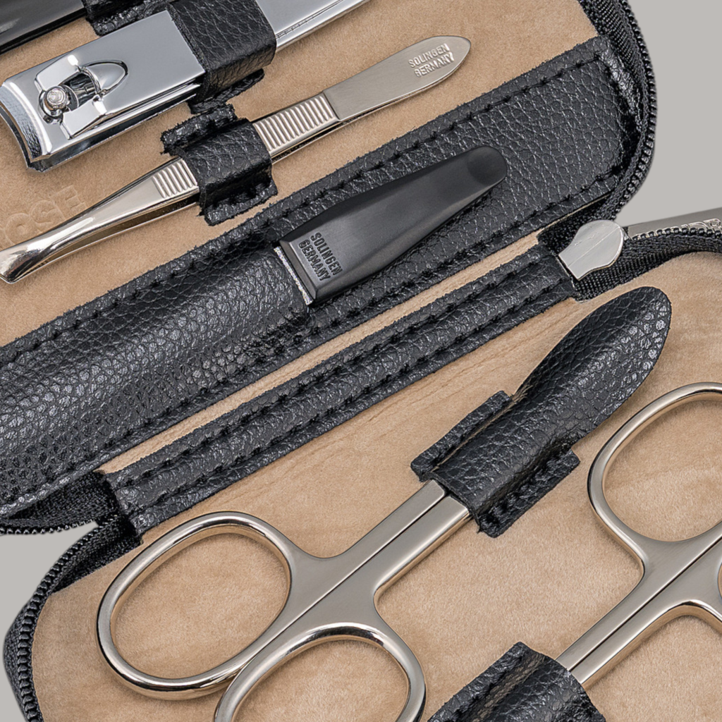 Trousse de manucure 6 pièces Beluga / noir (cuir)