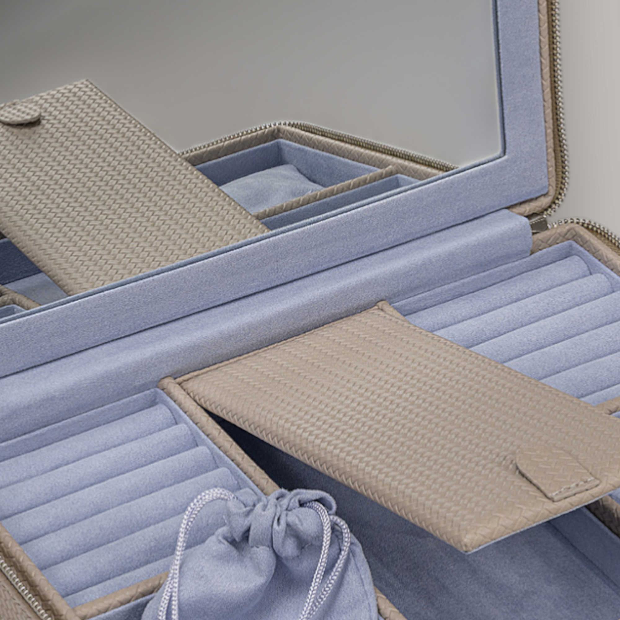 Reissverschluss Schmuckbox corbello / taupe