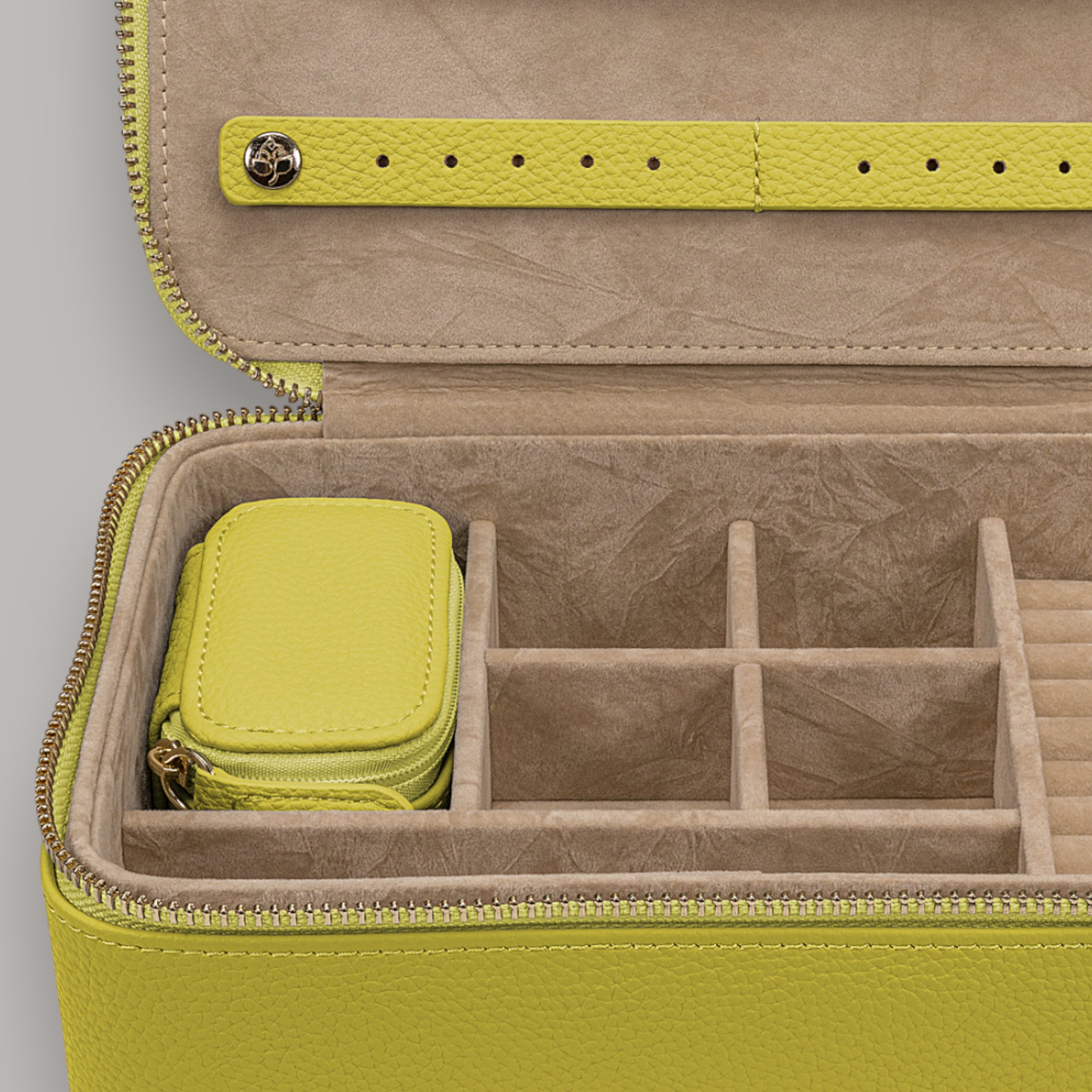 Portagioie L con zip Aurora / lime
