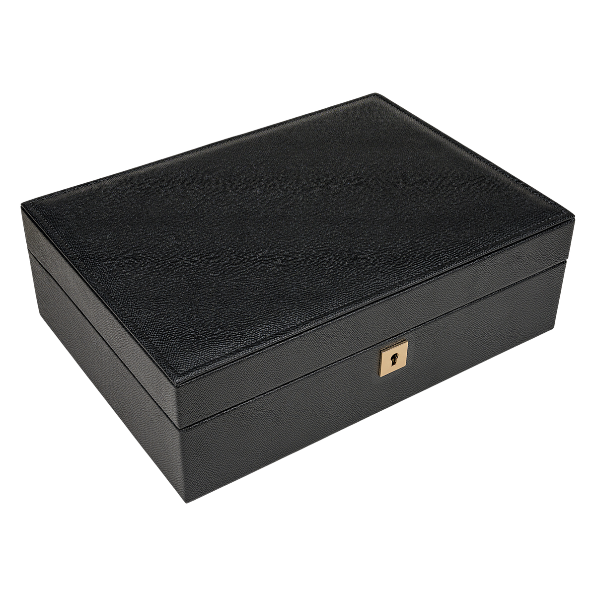Charmbox luxora schwarz – geschlossen, Schrägansicht