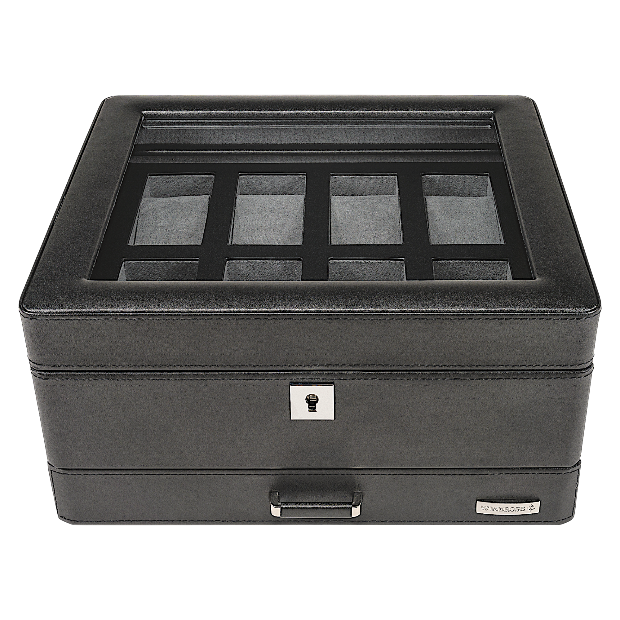 Uhrenetui für 8 Uhren 8 Uhren Tempora / schwarz (Recyceltes Leder)