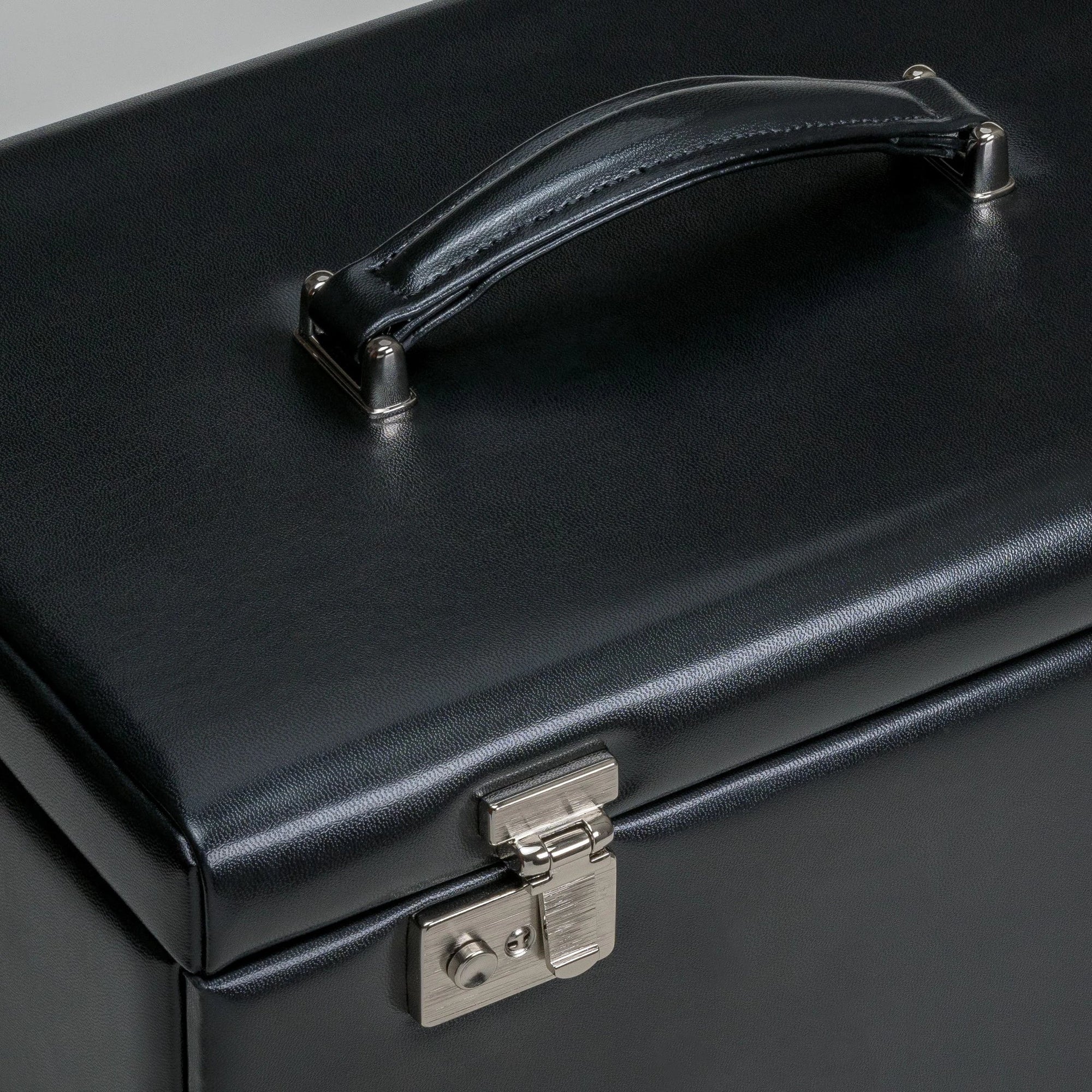 Coffret à bijoux XXL avec pochette à bijoux intégrée Mérinos / noir
