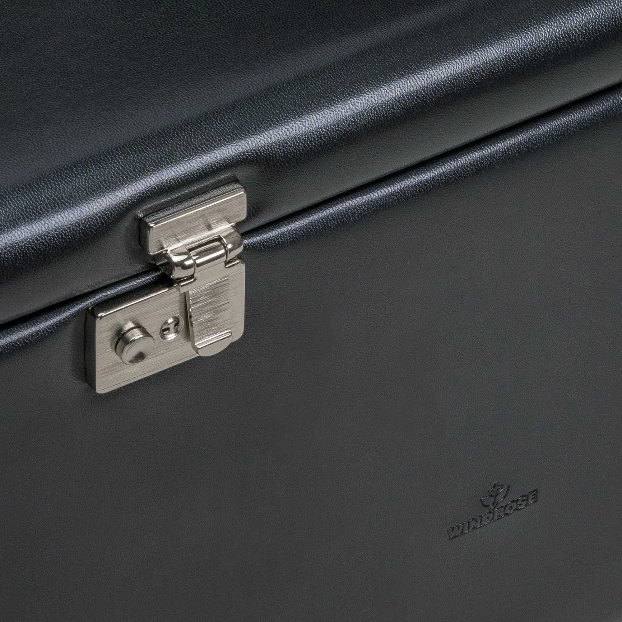 Coffret à bijoux XXL avec pochette à bijoux intégrée Mérinos / noir